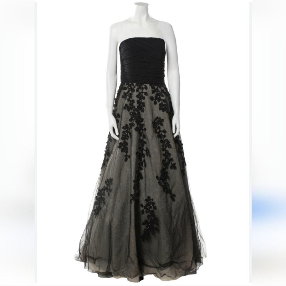 Basix Black Label Strapless Gown Dress Size 8